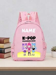 1pc Back To School Personalized Customized Backpack, Casual Cute K-Pop Music Idol Theme Print, Zipper Closure Nylon Material, Adjustable Shoulder Straps, Hand-Carry, Suitable For School, Commute, Shopping, Daily Use. Birthday Gift. - Multicolor - View 8