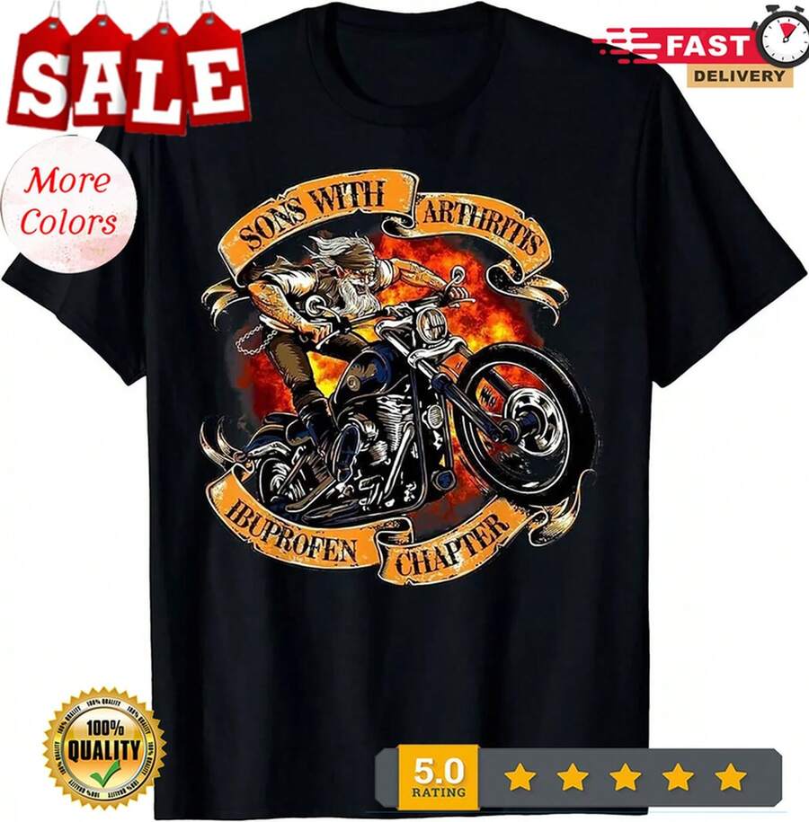 LIMITED Sons With Arthritis Ibuprofen Chapter Motorcycle T-Shirt - 黑色 - 查看 1