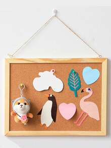 1pc Wall-Mounted Cork Board/Message Board/Photo Background Wall Panel, 3 Sizes Available - 23.62*15.75/15.75*11.81/11.81*7.87 Inches, Single-Sided Hanging Cork Board, Photo Decoration Board, Display Board With Wooden Frame, For Office Decoration Notes And Messages/Room And Bedroom Background Decoration/College Dormitory Memo Display Board, Vintage Style Art Wall Decoration, Office Desk Accessories, Classroom Decoration. - A - View 9