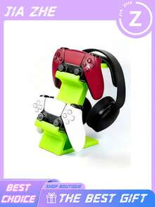 3-In-1 Universal Game Controller & Headset Stand, Holds 2 Controllers And 1 Headset At The Same Time. Space-Saving Desktop Storage Rack, Sturdy Construction. Ideal For Gamers, Perfect For Gaming Workspace, Game Room Decor And Daily Use. - Multicolor - View 11
