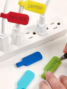 Multi-Color Reusable Cable Ties With Supports Handwritten Annotations Reusable Fastening Cable Ties Cord Organizer For Earphone Mouse Cable Winder Easy Cord Management And Identification Solution Office Home Essentials - Multicolor - View 4
