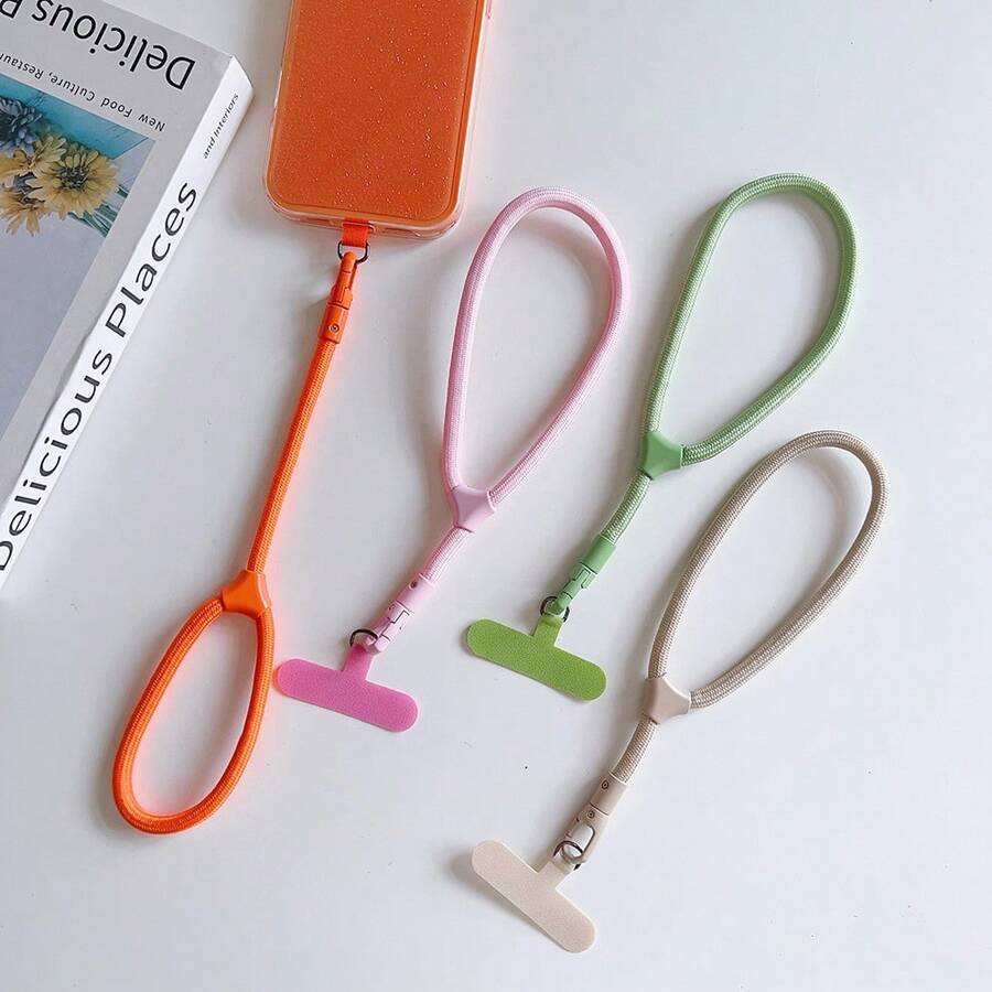 1pc Phone Lanyard Wrist Strap, Premium Minimalist Self-Locking Anti-Loss Adjustable Length With Spacer, Short Polyester Hand Rope For Men And Women - Multicolor - View 1
