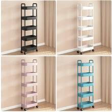 4-Tier Rolling Storage Cart, Heavy Duty Storage Rack (No Wood), Office Use, Compact Storage Rack, With Top/Bottom Shelves, Easy To Assemble, Multi-Functional Cart - Multicolor - View 7