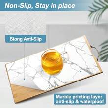 Drawer And Shelf Liner For Kitchen Cabinet, Non-Adhesive Cabinet Liner, Non-Slip Drawer Liner, Waterproof Cupboard Liners, Kitchen Shelf Liner Easy To Clean, Protect Dresser/Shelves/Table - White Marble - View 2