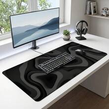 Extra Large Gaming Desk Mouse Pad Black Gray Vortex Marble Texture Non-Slip Durable Rubber Base Smooth Surface Suitable For PC Laptop Office Home Gaming Spacious Workspace Abstract Art Mouse Pad Desk Desktop Decoration Set Back To School Office Supplies - Multi-color - View 7