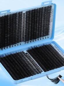 640pcs D Curl Classic False Eyelash Extension Set, Includes 10D To 150D Multiple Density Combinations, Synthetic Mink Material, Natural Curl, Soft And Comfortable, Lightweight And Easy To Apply, Cat Eye Style - D - View 9