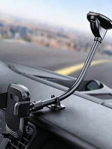 Universal Car Windshield Phone Holder, Flexible Long Arm, 360° Rotation, Welded Design, Compatible With IPhone And Android Phones, Birthday Gift, Car Accessories For Family And Friends, Car Phone Mount - Black - View 2