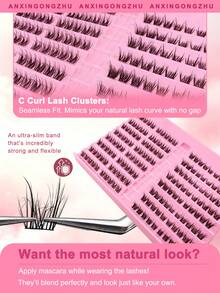 160pcs 2 Styles Mixed Fluffy Cluster False Eyelashes, 8-13mm Mixed Length Segmented Pointed Single Cluster Lashes, Cat Eye Eyelash Extensions - Black - View 9