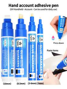1pc Dual-Use Color-Changing Glue Pen, Multifunctional Portable Liquid Glue Stick, DIY Handmade Envelope Photo Pen-Style Adhesive, First Day Of School - Multicolor - View 2