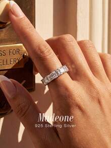 MADEONE 1pc Fashion Minimalist Geometric Design Ring, Suitable For Women's Daily Commute Wear, Also Can Be Used As Decorative Ring Or Party Accessory, Jewelry Gift. - Square - View 6
