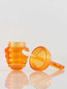 Cute Honey Lip Oil Bottle Keychain With Butterfly Pendant, Lip Gloss Bottle Bag Charm, Travel Refillable Bottle, Lipstick Tube, Empty Lip Gloss Container - Multicolor - View 4