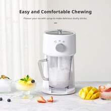 Yabano Shaved Ice Machine, Electric Ice Shaver And Snow Cone Machine With Large Capacity Storage, Portable Ice Crusher Ice Thickness Can Be Adjusted - 白色 - 查看 2