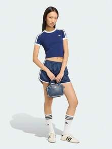 Adidas Originals Kaos Rajut Lengan Pendek Wanita Tanpa Kerah TKW2606 - Navy Blue - View 6