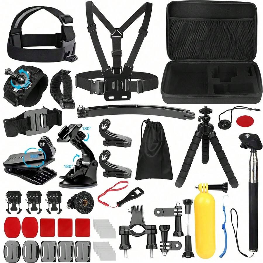 2/4/9/50pcs Head + Chest Mount Bracket, Adjustable Phone Camera Mount Strap For POV Vlogging, Suitable For Phone, Action Camera, Live Streaming Accessories, For Travel, Cycling, Skateboarding And Other Recording Scenarios
