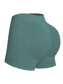 High Waist Slimming Shorts, Hidden Lift Skinny Shorts, Curve Cycling Shorts, Women's Boyshort Panties, Waist Shaping, Curve Plus Size, Black Shorts, Sports Shorts, Tight Shorts, Women's Fitness Shorts - Dark Green - View 8