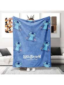 asmodee Stitch 超柔軟卡通法蘭絨毯,適合沙發與戶外使用,舒適保暖,聚酯纖維製成,易於維護,居家裝飾好選擇 - 彩色 - 查看 14