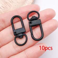 10pcs Multicolor Painted Mini D Shape Swivel Lobster Clasps Spring Snap Hooks With Rotating Ring For DIY Keychains Bag Charms Pendant Findings - Multicolor - View 20