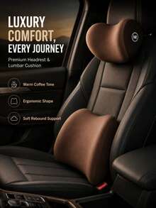 1PC Ergonomic Car Headrest Pillow Or Lumbar Support Cushion, Soft Rebound Neck And Waist Backrest Pad For Driver Seat, Daily Commute And Long Road Trips - Headrest and Lumbar Support - View 8