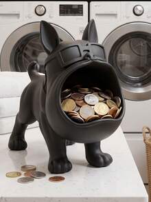 Desktop Dog Coin Storage Ornament, Large Capacity Coin Bank, Functional Home Decor, Cute Pet Cartoon Figurine, Living Room Entryway Office Desk Organizer, Birthday Holiday Gift - View 2