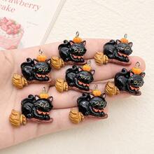 Magic Broom Black Cat Pendant