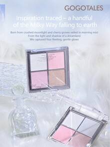 GOGO TALES 4-Color Shiny Highlighter Palette, Natural Dewy Glow Finish, Multi-Functional Face Brightening And Blush, Creamy Potato Mash Texture Highlighter, Suitable For Beginners GOGOTALES - G01# Sheer Moonlight - View 3