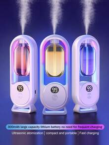 Aromatherapy Diffuser Humidifier With Colorful Night Light, 5-Level Adjustment, Digital Display, USB Rechargeable, Essential Oil Set, For Home And Office - D8 - View 3