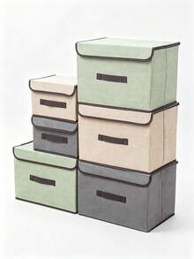 1 Multifunctional Storage Box, Fabric Storage Box, Foldable, With Lid, Suitable For Home Clothing Storage, Toy Organization, Bedroom Storage, Organizing And Storage, Bed Bottom Clothing Storage Box, Bedroom Essentials - Light Grey - View 3
