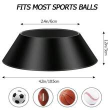 6pcs Memorial Ball Display Stand Base Ball Rack Holder, Suitable For Soccer, Basketball, Football, Volleyball, Softball, Bowling Ball (Black) - Basketball Storage Rack - View 4