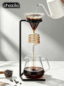 choxila 1pc Hand Stand Vintage Coffee Hand Pot Metal Stand Drip Glass Filter Cup Holder Universal - Black - View 5