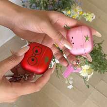Matte Fun Strawberry Tomato + Card Set Compatible With Apple Pro 3 Case/ Pro 2 Case/ Pro Case/ 4 Case/ 3 Case/ 2 Case/Fashion Women's Earphone Case/Minimalist Earphone Case/Apple Earphone Case/Apple Earphone Cover - Multicolor - View 2