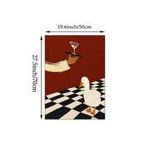 1pc Funny White Duck Cocktail Martini Wall Art Canvas Poster Prints Vintage Checkered Bar Kitchen Painting Artwork Picture Giclee Print Quirky Dining Room Home Decoration Decors Unframed /Framed Or Wooden Hanging - Pattern - View 12