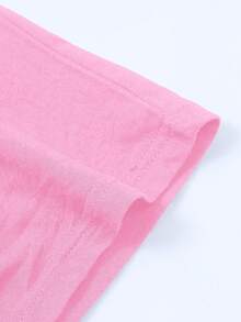 Women's Oversized Coastal Graphic T-Shirt, Vintage Ocean Wave Print, Casual Short Sleeve Crew Neck Tee, Soft And Breathable - Pink - View 4