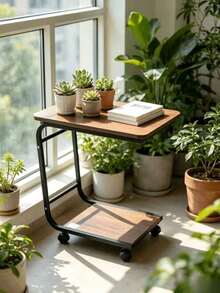 Coffee Table, Living Room Movable Side Table, Sofa Side Table With Wheels, Small Table, Mini Corner Table, Bedside Table, Small Tea Table - Camel - View 5