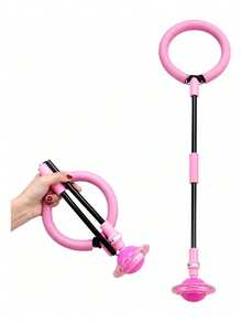 LED Light-Up Ankle Hopper Ball, Foldable Toy - Pink - View 2