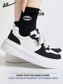 Warrior Women's Board ShoesSpring And SummerComfortable Modest Style Casual Yet Sleek Sneakers Applicable Throughout The Year Wear-Resisting All-Day Wear Training Sneakers Running Shoes - Black/White - View 3