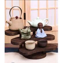 1pc 3-Tier Vintage Solid Wood Desktop Perfume & Cosmetic Organizer, Rustic Style Solid Wood Makeup Storage Box, Skincare, Jewelry, Perfume, Vanity Display Rack, Luxury Countertop Bathroom Bedroom Vanity Desktop Organizer, Home Decor Gift - Coffee Brown - View 8