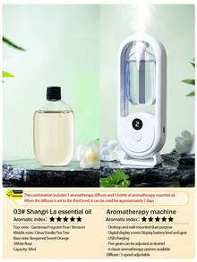 Aromatherapy Diffuser Humidifier With Colorful Night Light, 5-Level Adjustment, Digital Display, USB Rechargeable, Essential Oil Set, For Home And Office - D8 - View 25