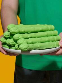 1pc 2026 Creative New Puzzle Fun Cute Squeaky Sound Natural Latex Green Asparagus Vegetable Chew Toy Massage Clean Teeth Pet Supplies Suitable For Puppies/Medium & Large Dogs Solitary Boredom Relief Interactive Bonding Reduce Destructive Behavior - Multicolor - View 8