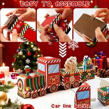 24 Pcs Christmas Train Gift Boxes With Stickers Red Train Santa Claus Snowman Xmas Advent Calendar Boxes Treat Boxes 24 Days Of Christmas Countdown Gift Boxes For Winter Holiday Christmas Decorations - Train Style - View 5
