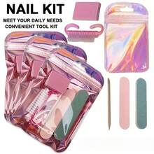 Mini Nail File And Exfoliating Stick Set, Includes Nail File, Brush - Complete Manicure/Pedicure Tool Kit, Suitable For Travel, Salon - Multi-Functional Foot And Nail Care Set, Travel Portable Kit, Daily Use - A - View 2