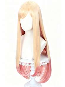 Blonde To Pink Gradient Long Cosplay Wig, Suitable For Anime Character Roleplay Costumes, Halloween, Comic Conventions, Etc. - Gold - View 2