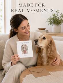 1pc Customized Watercolor Pet Photo Greeting Cards, Golden Retriever Christmas Greeting Cards, Personalized Dog Christmas Blessing Cards With Envelopes, Pet Owner Holiday Gift Cards. - Multicolor - View 8