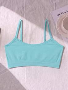 5pcs Cute Teenager Non-Wired Non-Padded Camisole Bra, Casual Comfortable Strap Sports Bra, Suitable For Daily Basic Wear - Multicolor - View 3