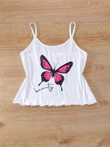 4pcs/2sets Women's Cool Camisole & Long Pants Pajama Set, Animal Elephant & Butterfly Print, Spaghetti Strap Top With Bow Waist Decor, Comfortable Loose Fit, Suitable For All Seasons, Home Wear - Multicolor - View 5