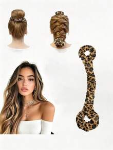 1 Stück multifunktionales Satin-Haarband zum hitzefreien Locken, nahtlose Lockenrolle mit Haargummi, mittleres Cremepink, hitzefreies Locken-Styling-Set zum Schlafen - Einheitsgröße - Übersicht 2