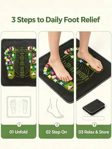 Colorful Pebble Foot Massage Mat Square Pebble Shaped Foot Massager Suitable For Fitness And Yoga Home Fitness Equipment Workout Device - Multicolor - View 2