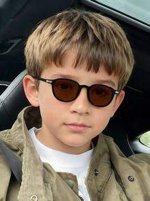 1pc Kids 6-9 Years Old Square Frame Fashion Glasses Classic Style, Pink & Black Frame PC Material Grey Lens, Casual Commute Vacation Style, With Glasses Case - Multicolor - View 4