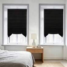 1pc Self-Adhesive Blackout Zebra Blinds, Adjustable Pleated Shade, Easy Installation And Removal, Suitable For Windows, French Doors, Kitchen, Bathroom, Room Decor, Living Room Decor, Office, Study And More - Multicolor - View 8