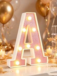 1件 21cm/8.2in LED 粉色字母燈，適用於婚禮求婚裝飾、生日派對裝飾、週年紀念裝飾、節日裝飾、臥室書桌裝飾字母燈、數字燈、女孩房裝飾小夜燈 - 21公分粉紅色 - 查看 3