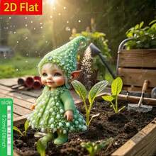 2D Flat Acrylic Green Elf Bonsai Decoration, Outdoor Decor, Suitable For Yard, Lawn And Garden Decoration - Realistic Details, Perfect Gift For All Seasons - A - View 4